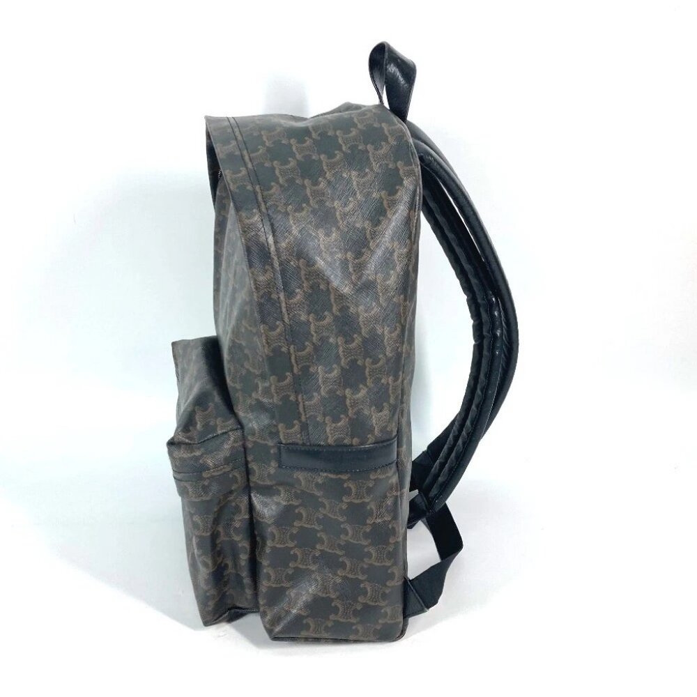 CELINE Bag Triomphe Backpack Leather Brown/Black - Picture 4 of 16